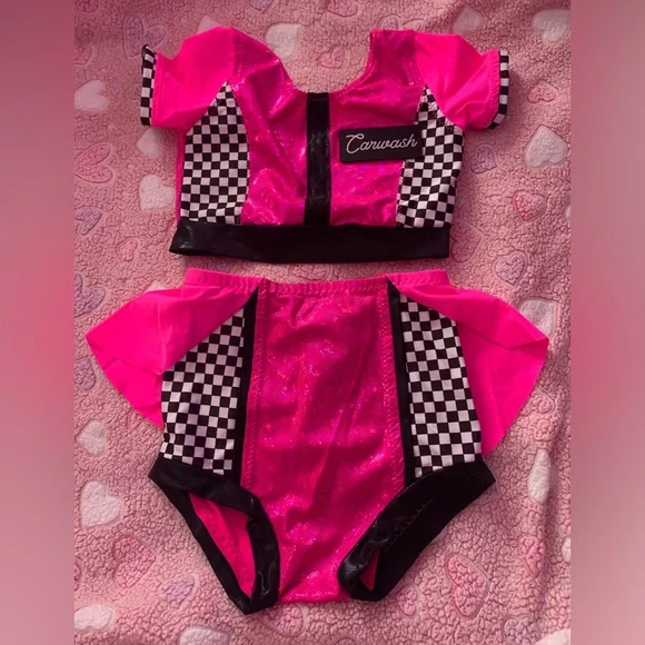 Little Londyn Pink Checkered Dance Competition Costume - Picture 1 of 4